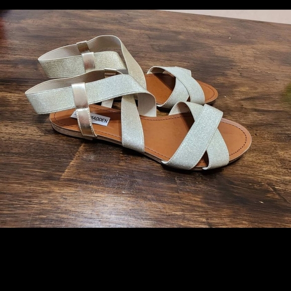 Steve Madden Women's Sandals Size 9M Gold/Glitter High top - Picture 2 of 5